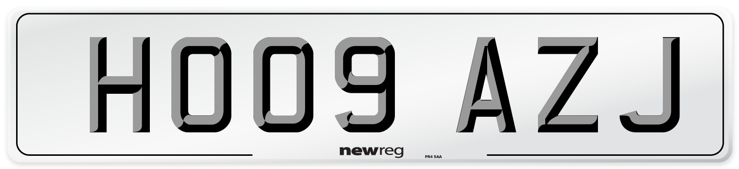 HO09 AZJ Number Plate from New Reg